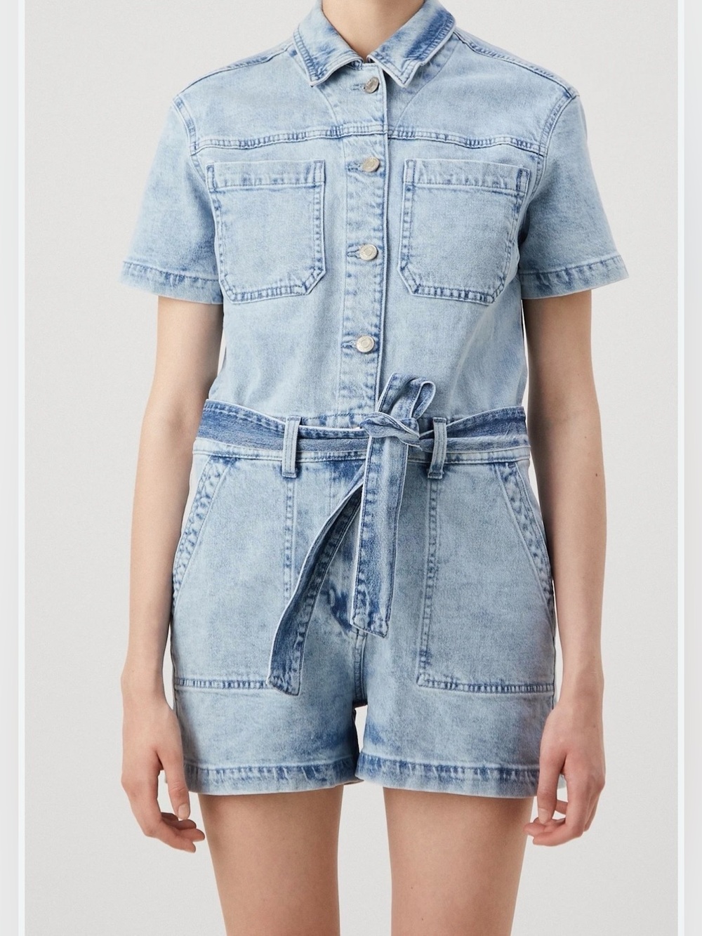Gap denim utility romper Size 18 belted Curvy Girl Casual Summer Coastal